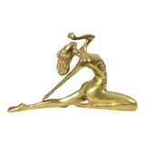 Sculpture de style Art déco femme nue en laiton massif
