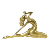 Sculpture de style Art déco femme nue en laiton massif