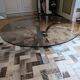 Vintage 70s round coffee table – Smoked glass top & brushed aluminium base