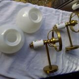 Pair of porcelain brass sconces