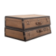Pair of old rigid suitcases for cars
