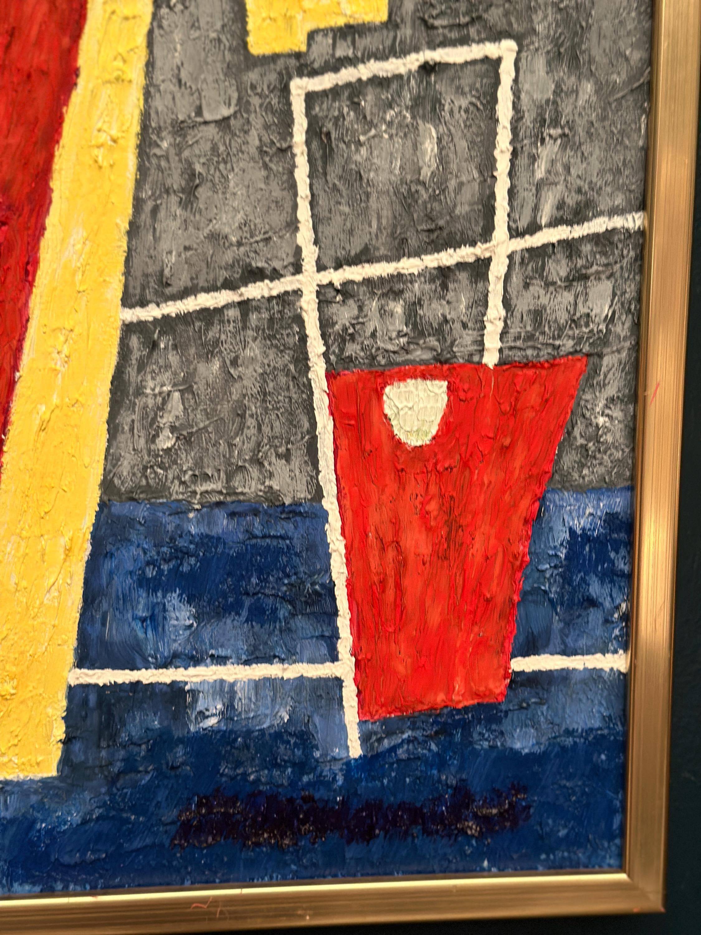 Original Swedish Oil on Canvas – “Abstract Composition” by M. Hulander
