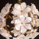Set of 2 Murano Spherical Chandelier Full of White Flowers, 1980s