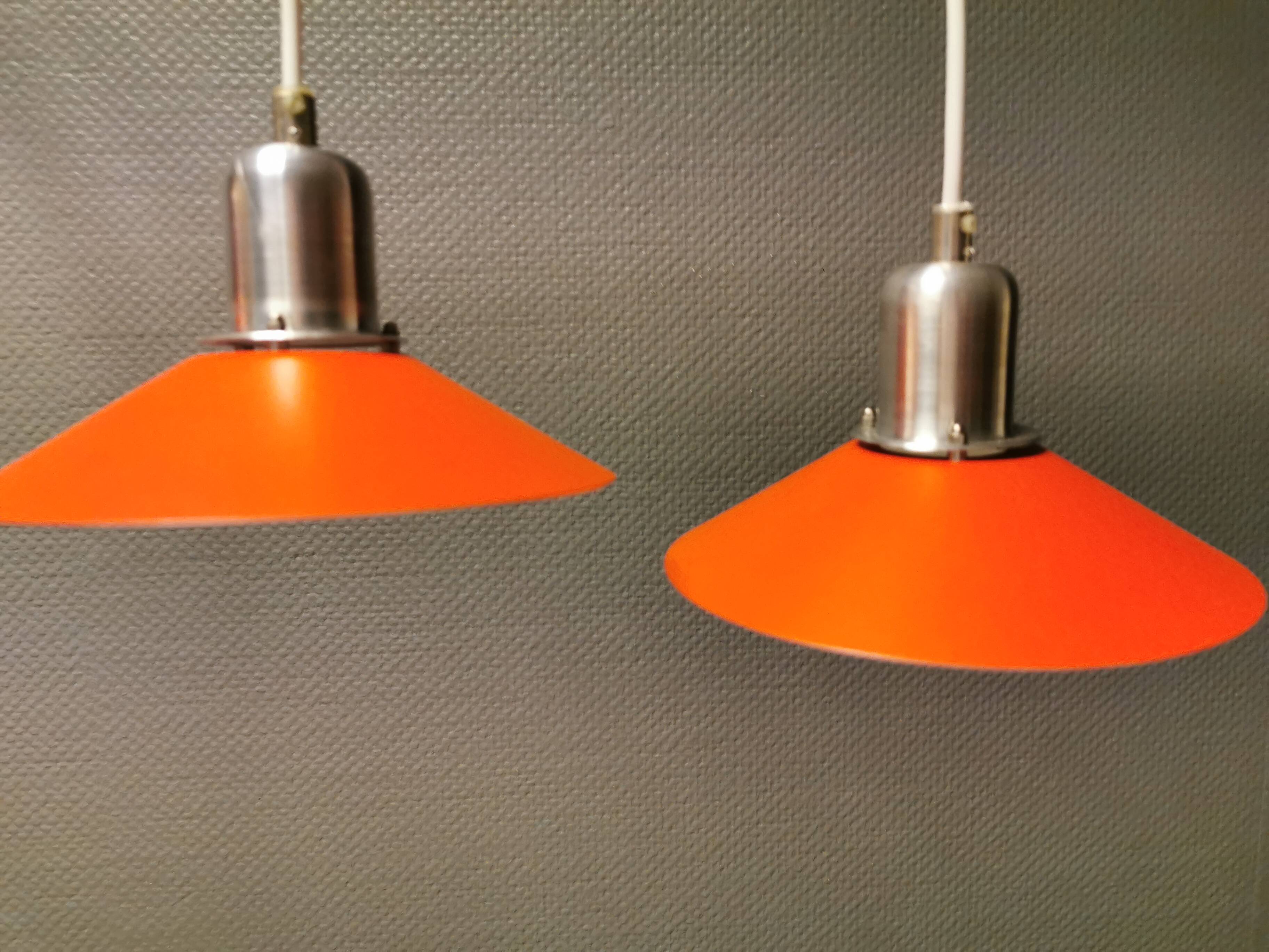Three beautifully refurbished Tip-Top 2 hanging lamps, estimated 1990s.