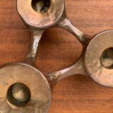 Vintage German brutalist metal candlestick by Harjes