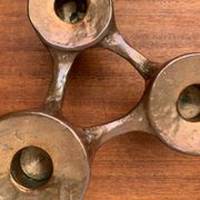 Vintage German brutalist metal candlestick by Harjes