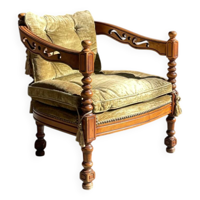 Giorgetti / fauteuil classique de style art déco / Italie années 1970