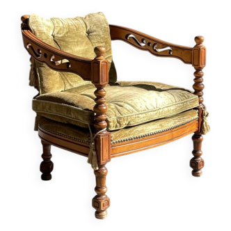Giorgetti / fauteuil classique de style art déco / Italie années 1970