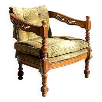 Giorgetti / classic armchair in art deco style / italy 1970s