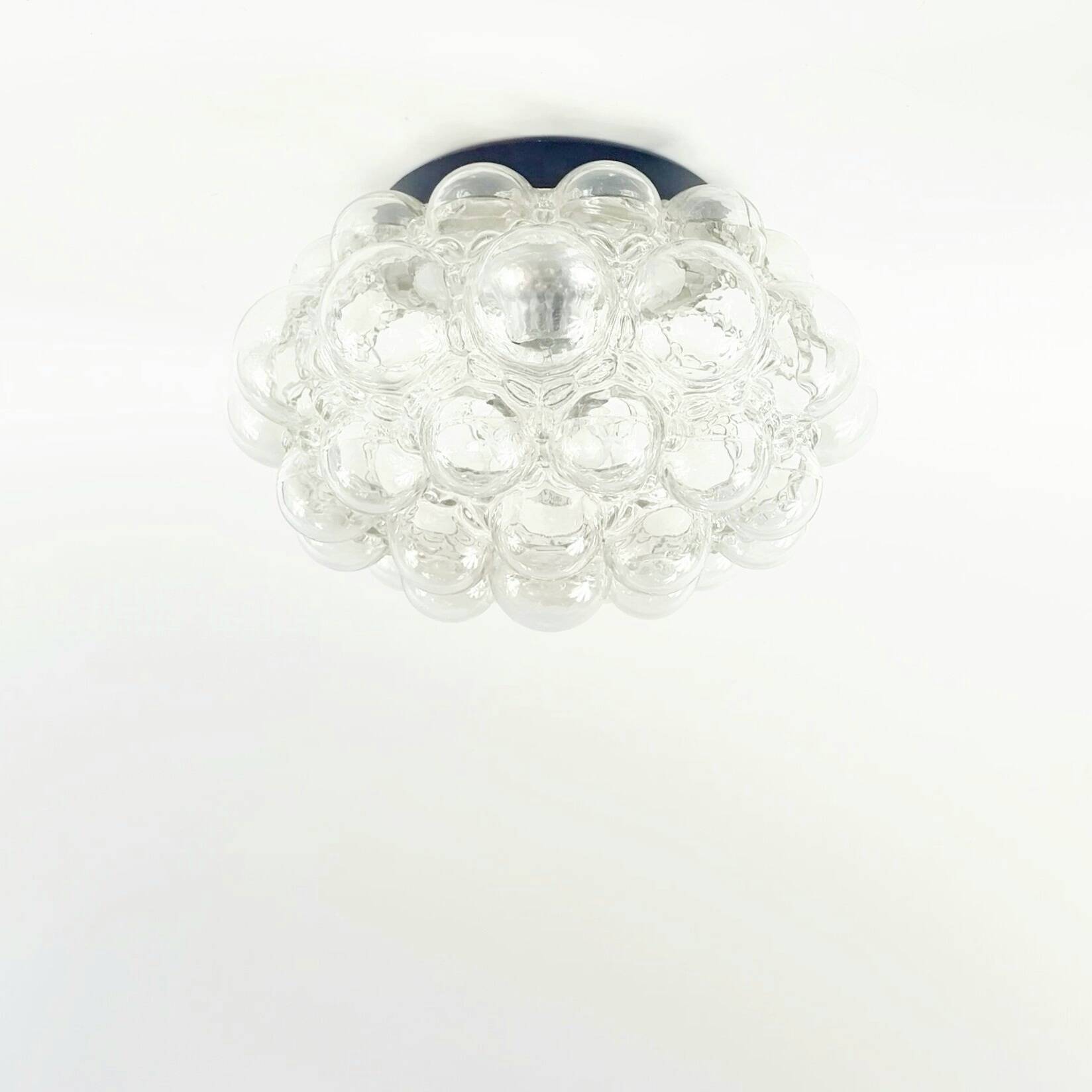 Set of 3 Mid-Century Glass Ceiling Light and Wall Lamps by Helena Tynell for Limburg, Germany, 1960s