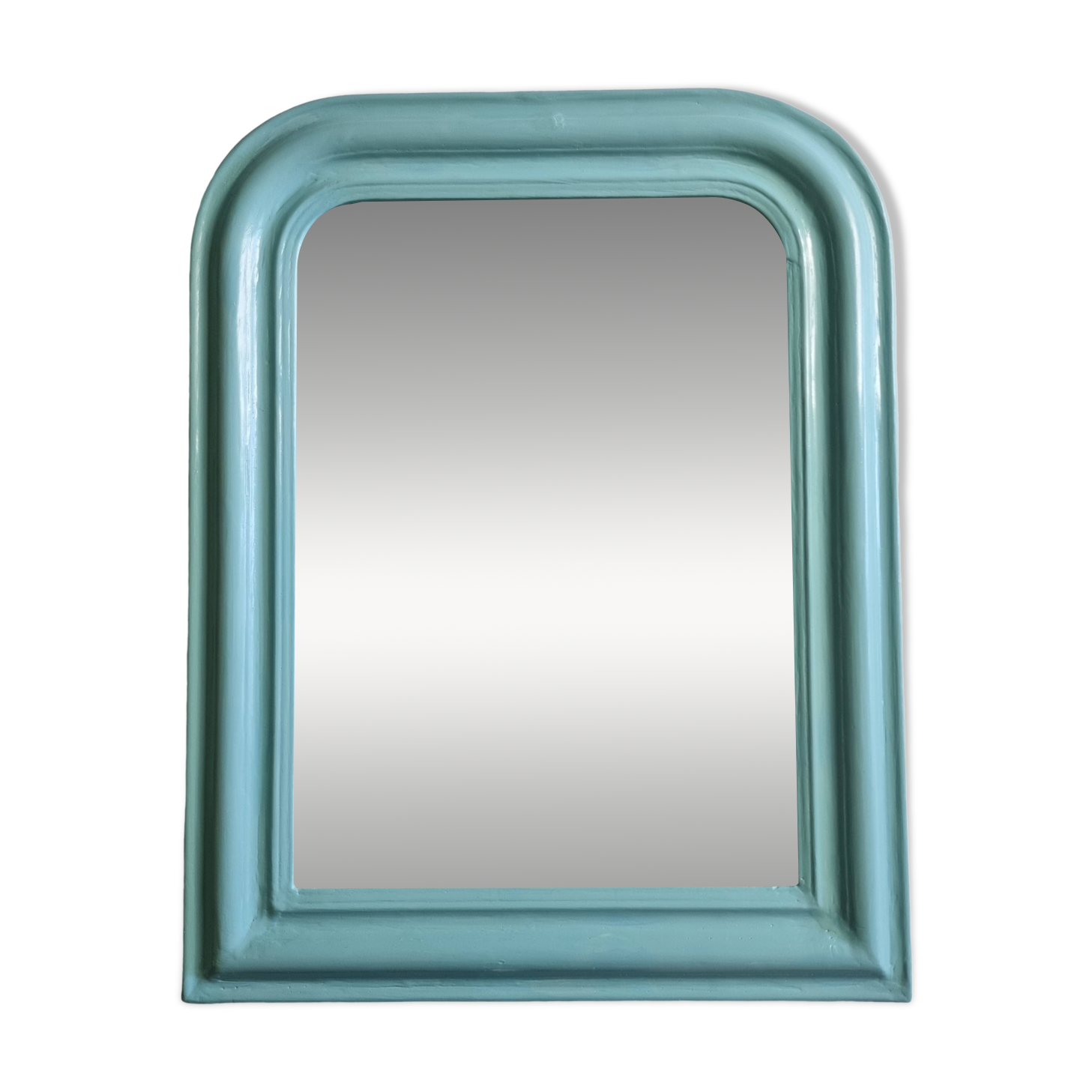 Miroir à poser vintage de style Louis Philippe bleu Tiffany 46 cm x 57 cm