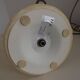 Vintage Italian Double Light Table Lamp Green Leaves Glass Shades
