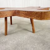 Table basse années 1960 en séquoia
