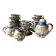 Vintage Japanese fine porcelain tea set with landscape pattern.