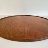 Scandinavian round tray teak vintage