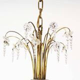 Monumental brass and crystal chandelier from Palwa