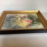 Tableau fleurs huile sur toile Yann