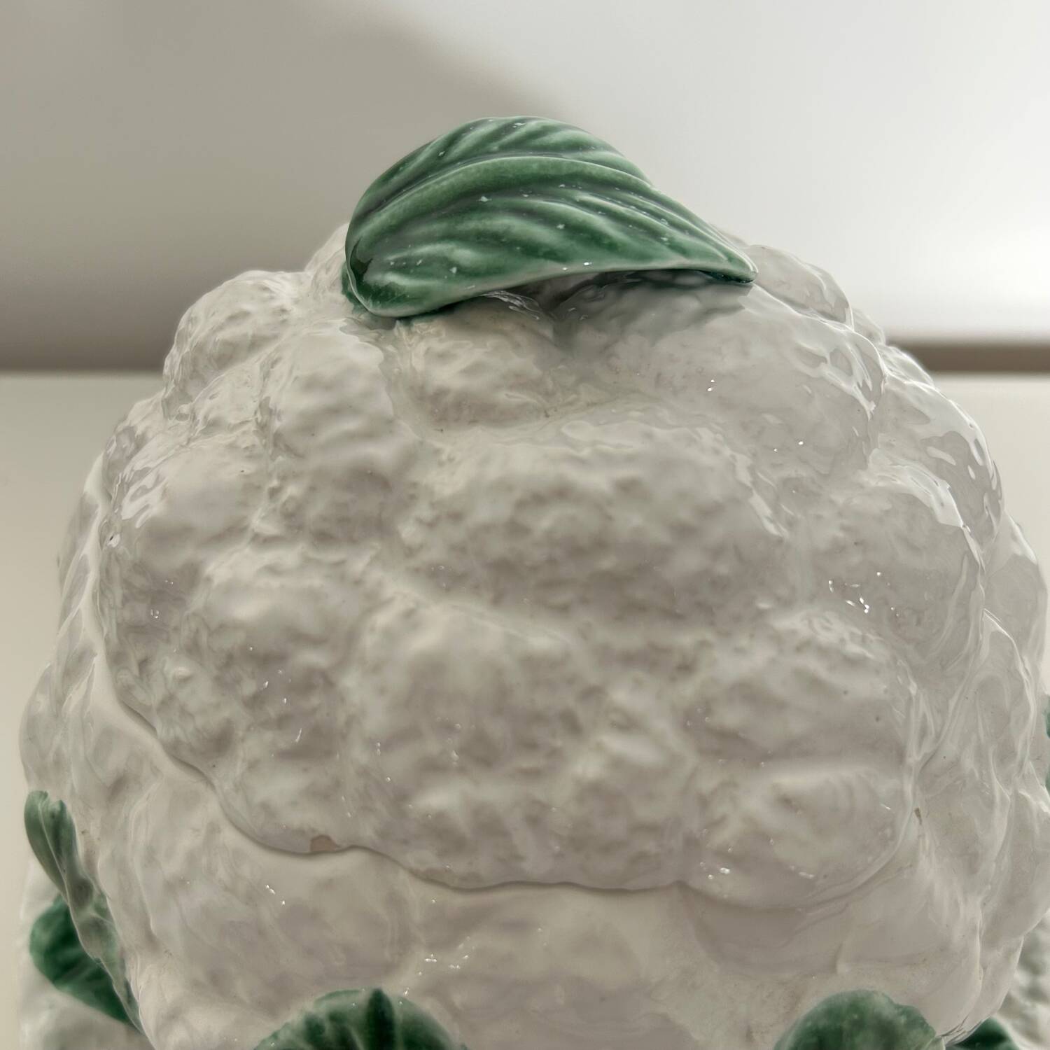 Cauliflower soup tureen in slipware