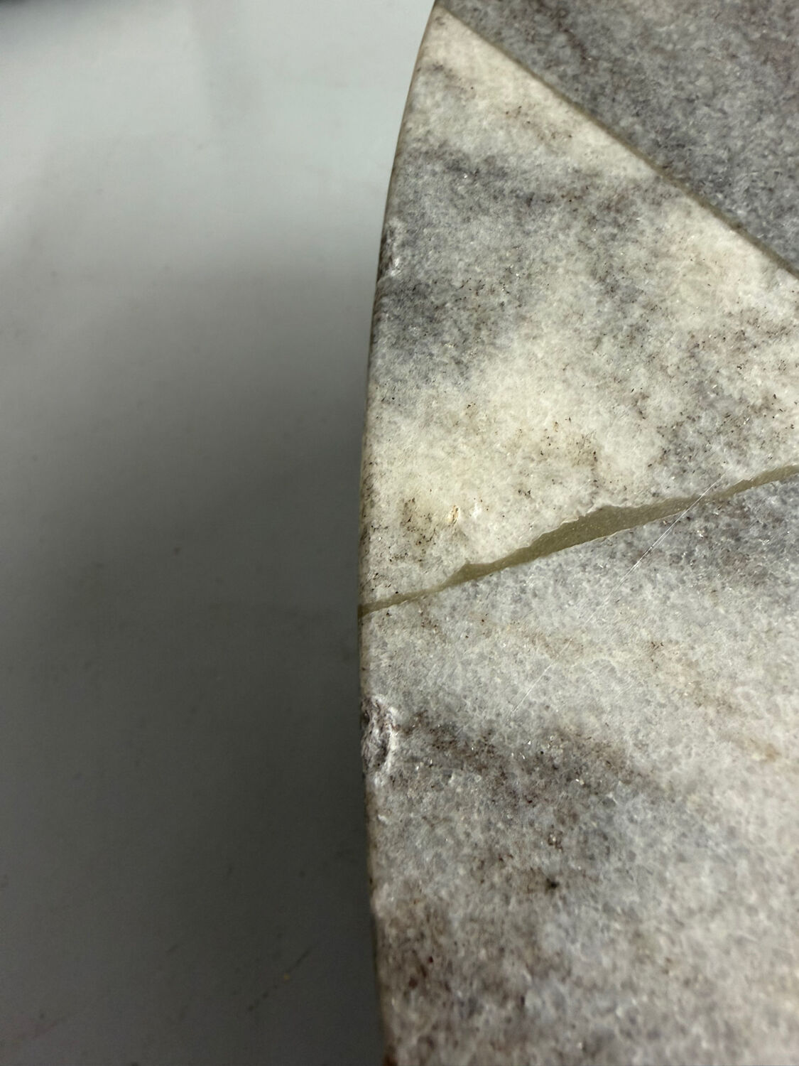 Antique stone and metal coffee table, vintage 70s design