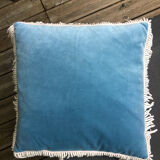 Velvet cushion and fringes