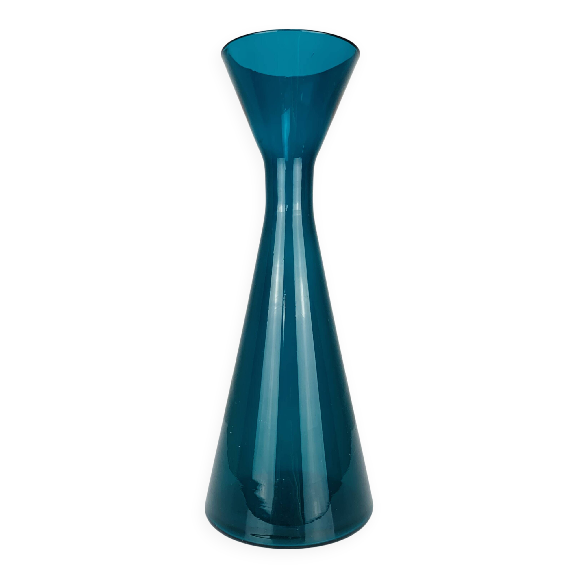 Vase scandinave verre bleu Kaj Franck Iittala