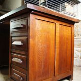 Administration desk open double face oak
