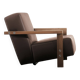 Fauteuil italien Berbena en cuir pour Riva, 1920