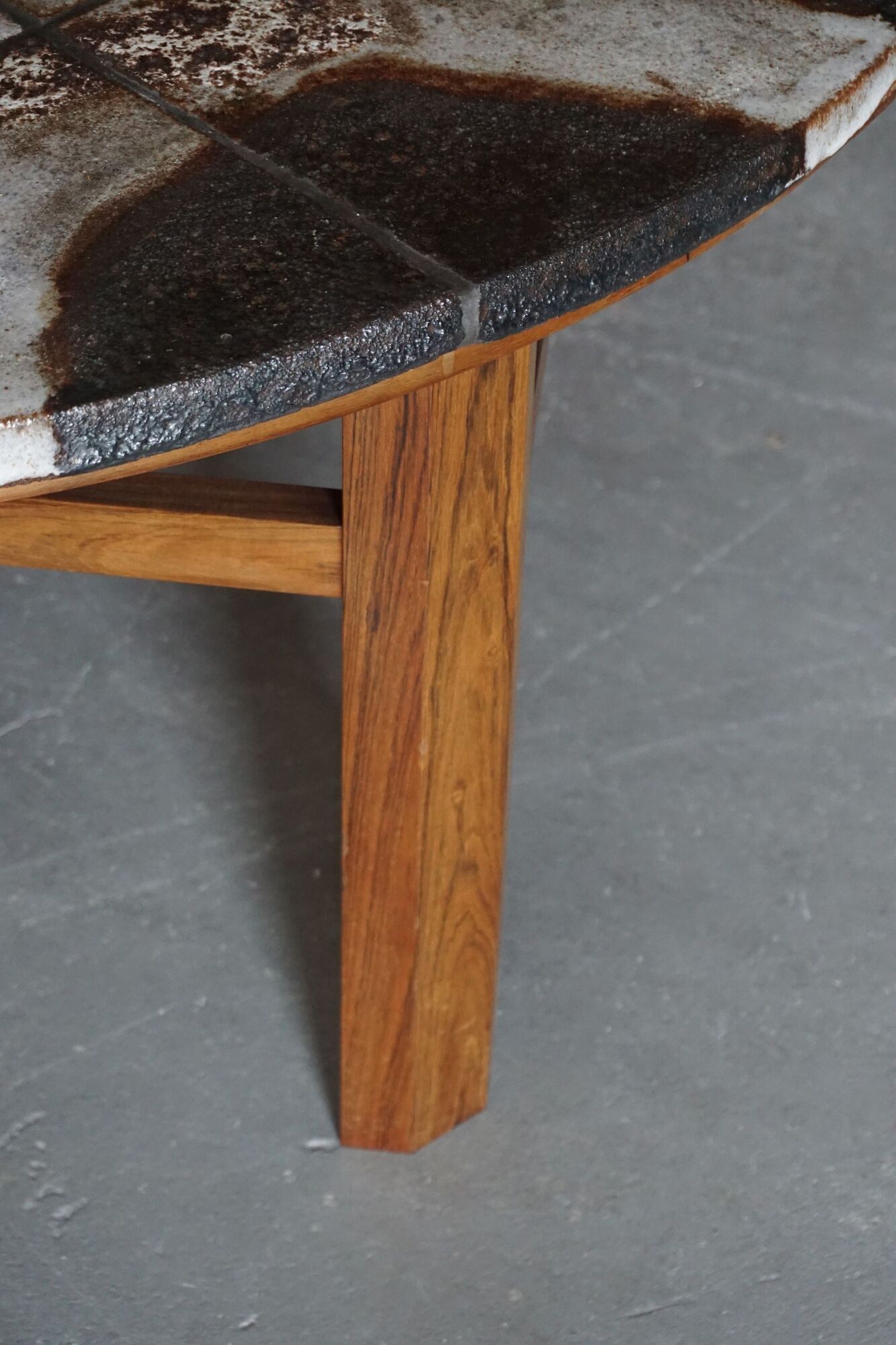 Mid century coffee table by Ole Bjorn Krüger in Stoneware and Rosewood, 1960s