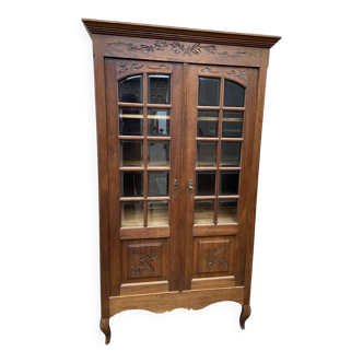 Vitrine argentier bibliothèque provence rocaille louis xv chêne sculpté 1920