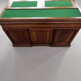 Bureau du début siècle style Victorien en bois et feutre vert anglais Maison Briotet