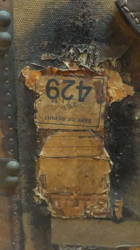 Antique curved transport trunk circa 1900 B.Vinay