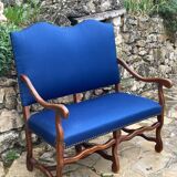 2-seater walnut bench