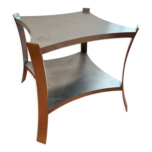 Table basse en inox design 1970