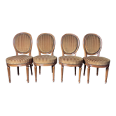 Suite of 4 chairs Louis XVI medallion style