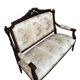Canapé sculpté et tissu de style Louis XVI, 1900