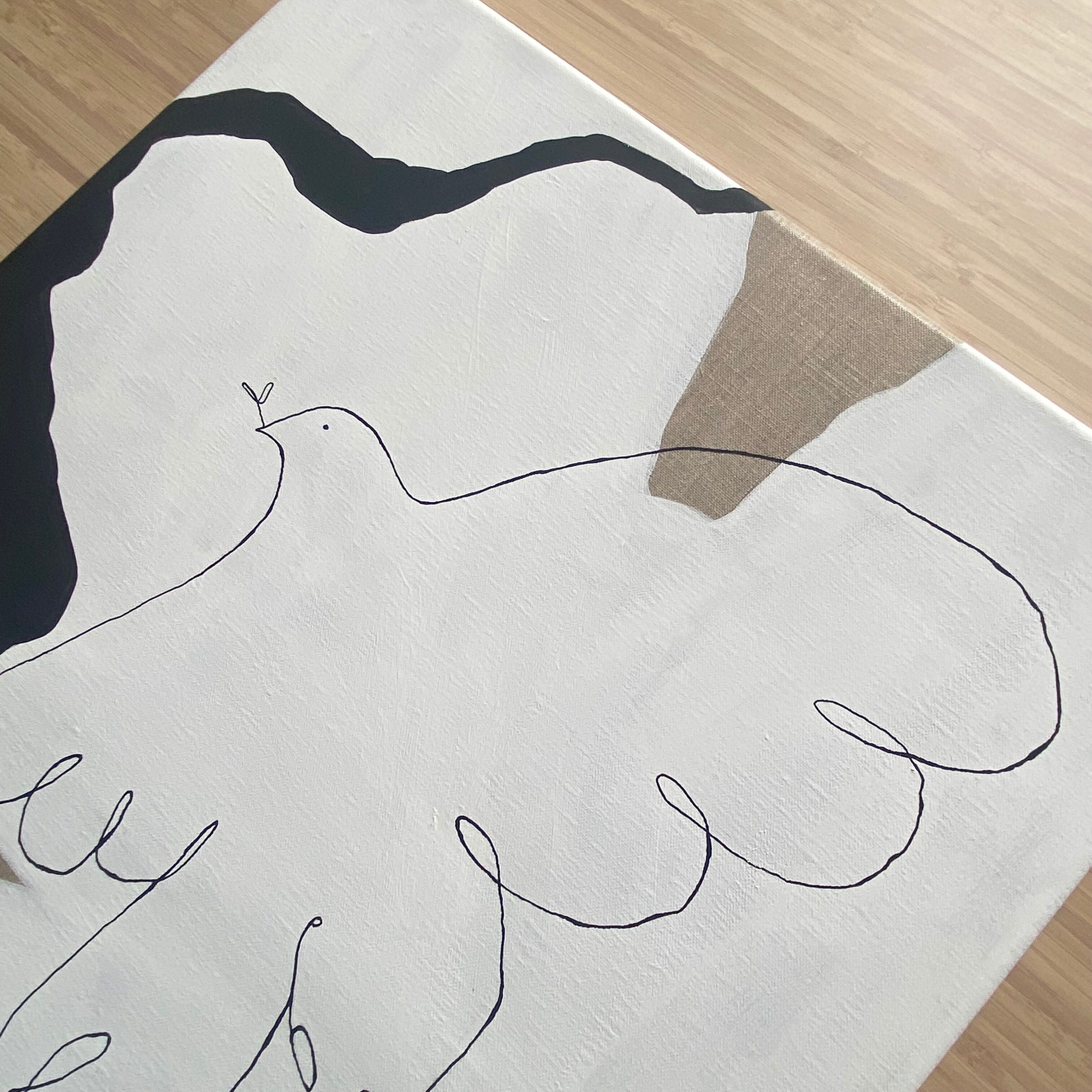 "La danse du ciel", 2022, acrylic on linen canvas, 50x70xcm by atelieragape