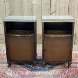 Pair of English oak bedside tables from the 1950s