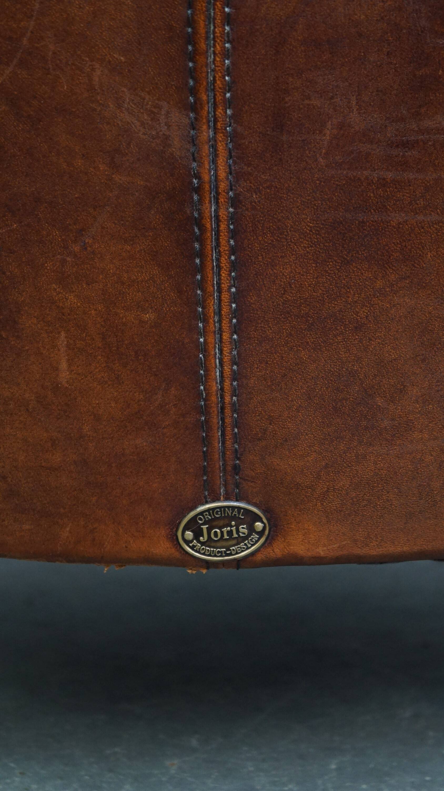 Brown leather club chair
