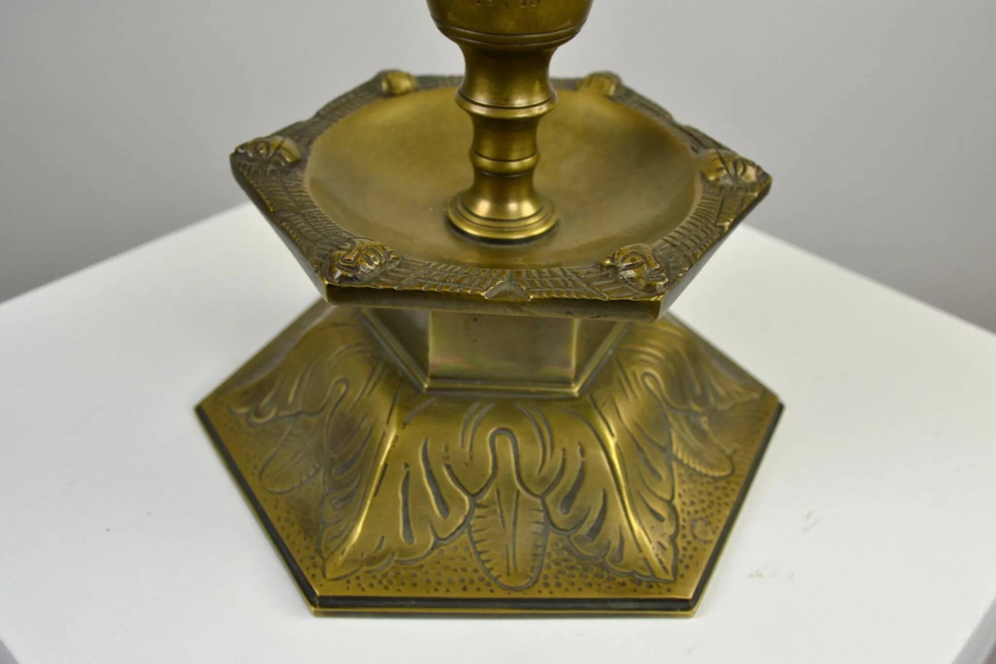 Solid Brass Table Lamp by Oscar Antonssons for Ystad-Metall, Sweden, 1940s