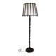 Vintage Floor Lamp Turned Wood, Bamboo Rattan Circa 1950s