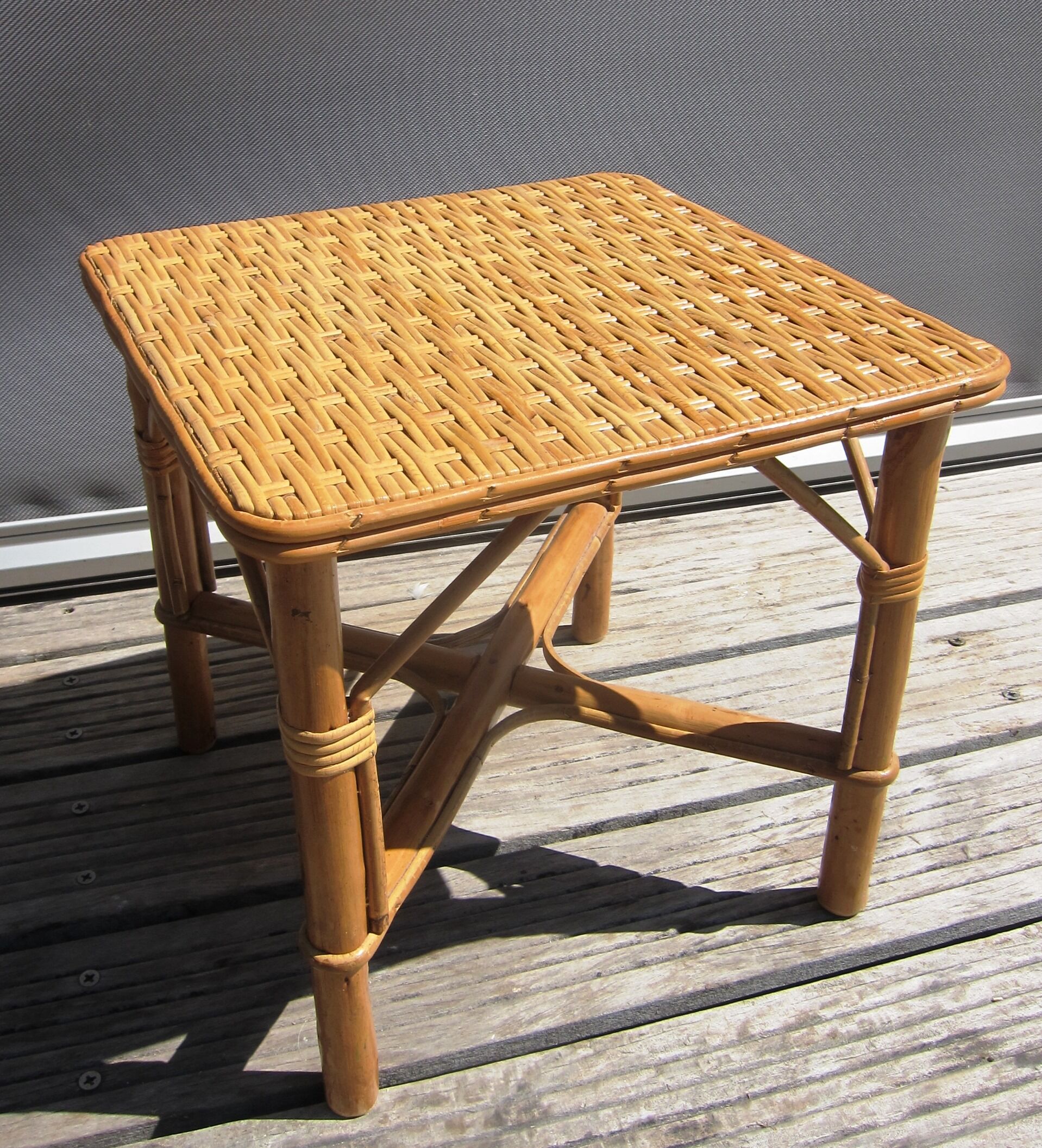 Square rattan coffee table