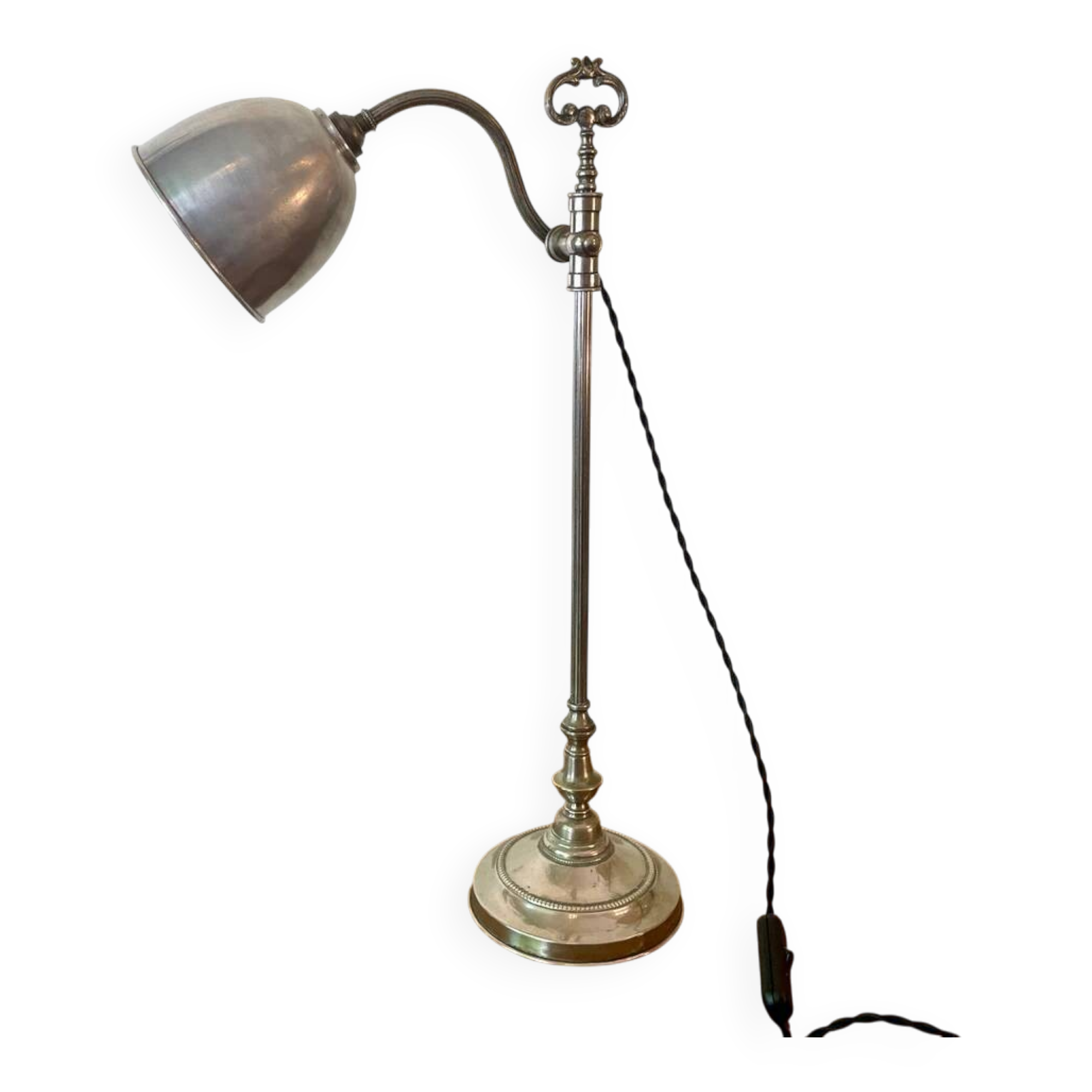 Adjustable gooseneck desk lamp from the 1930s