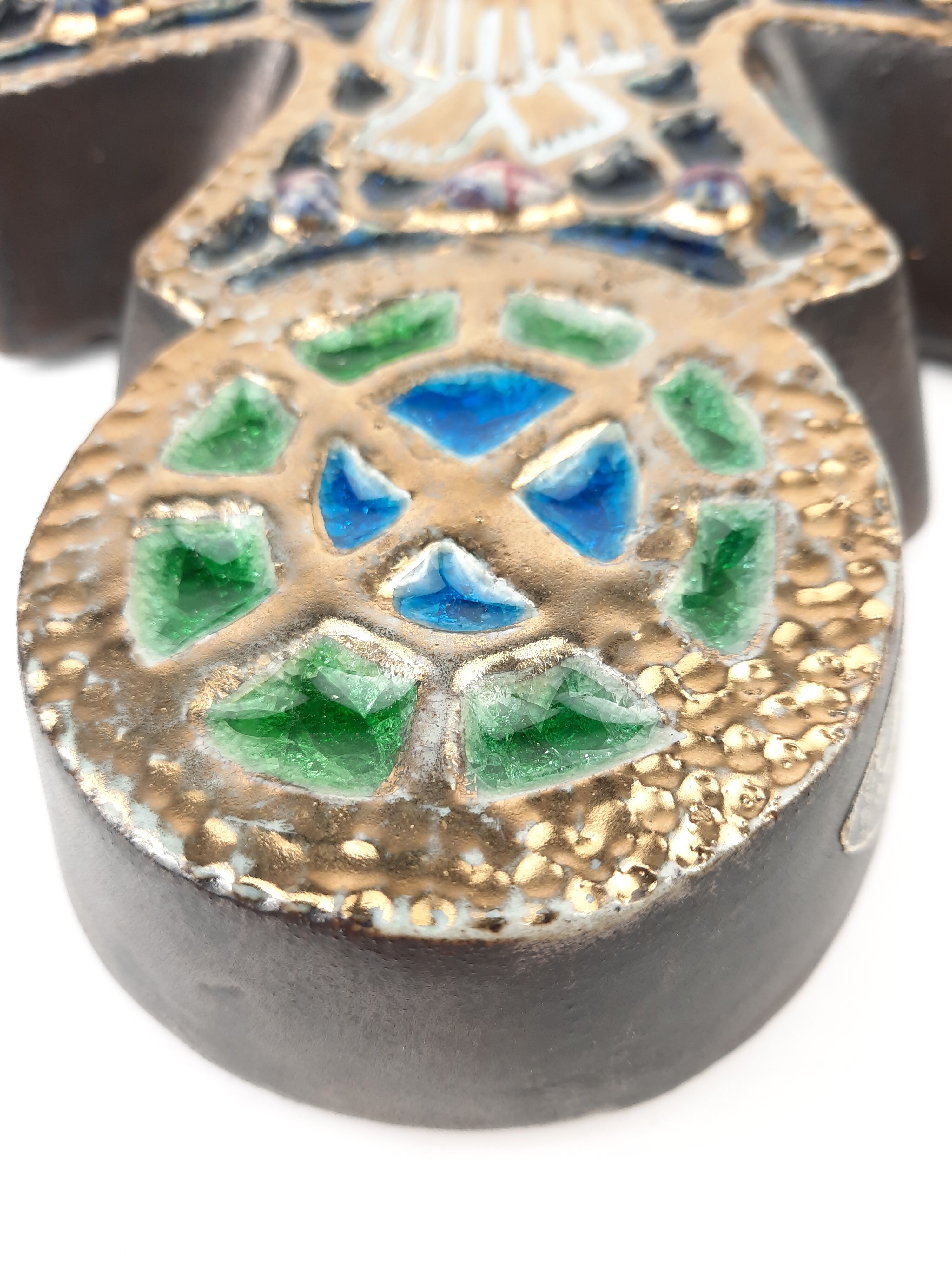 Art deco roger guérin bouffiloux ceramic cross