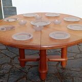 Large oak table by Guillerme & Chambron