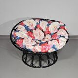 Papasan rattan lounge chair 1970s