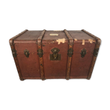 Old travel trunk cardboard, fabric and leather