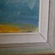 Original Swedish mid-century oil painting on panel "City" – Vintage and frame