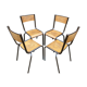 set of 4 industrial school chairs vintage school communities