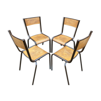 set of 4 industrial school chairs vintage school communities