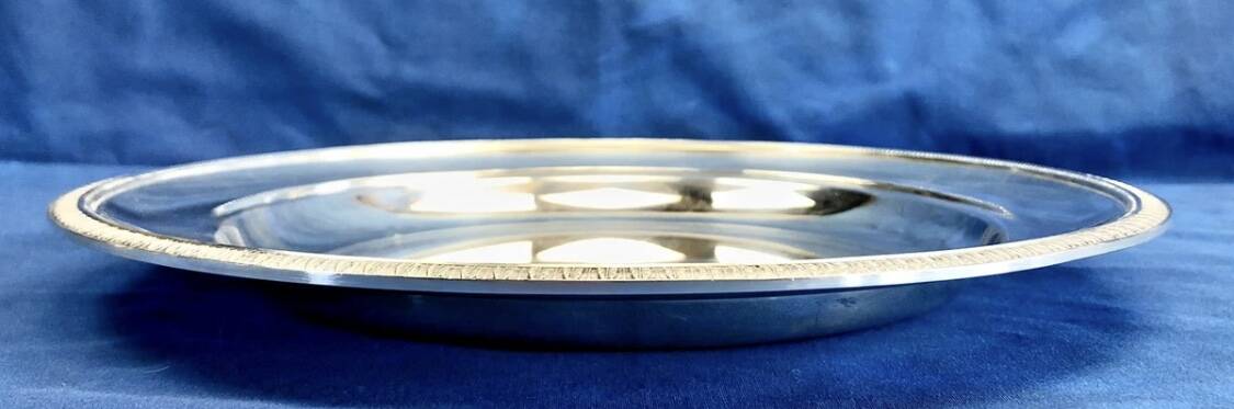 Round semi-hollow plate silver-plated Gallia Christofle Malmaison Empire